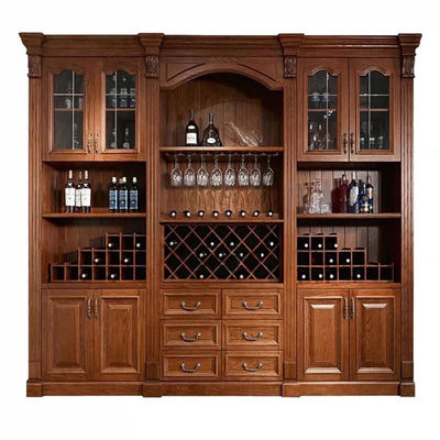 qualidade  Other Hertz Solid Wood American Classic Style Customized Size Modular Wine Cabinet fábrica