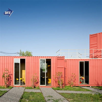 A casa modular da casa minúscula pré-fabricada colorida do escritório do recipiente da cabana rústica de madeira pré-fabricou casas